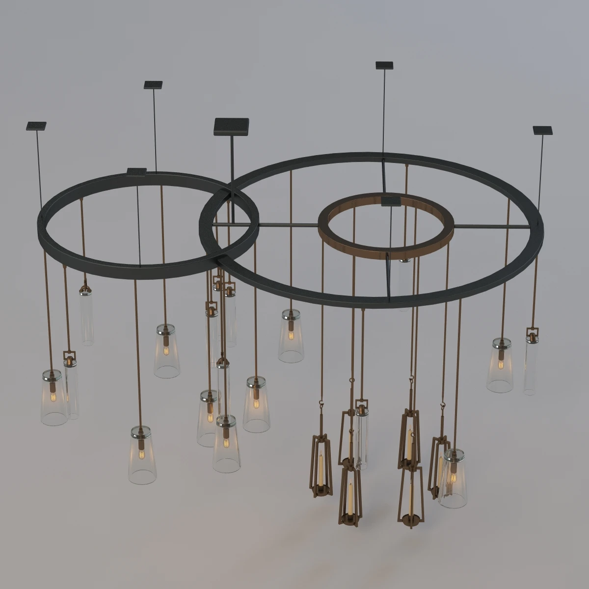 Hollyhunt Clock Chandelier 3D Model_03