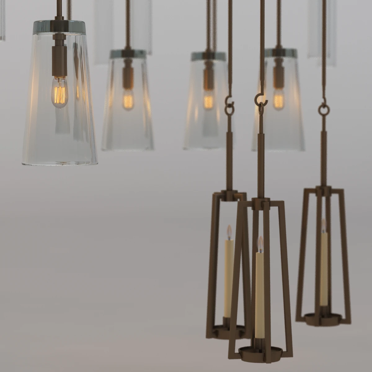 Hollyhunt Clock Chandelier 3D Model_06