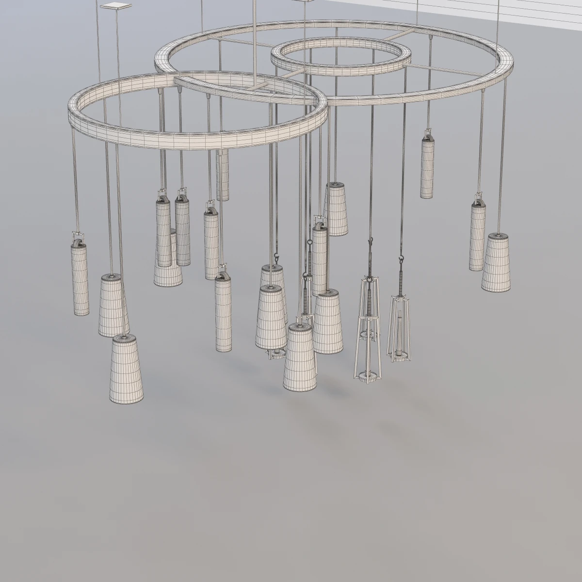 Hollyhunt Clock Chandelier 3D Model_010