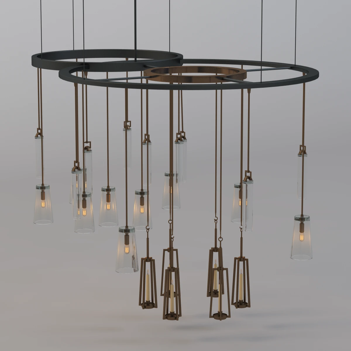 Hollyhunt Clock Chandelier 3D Model_01
