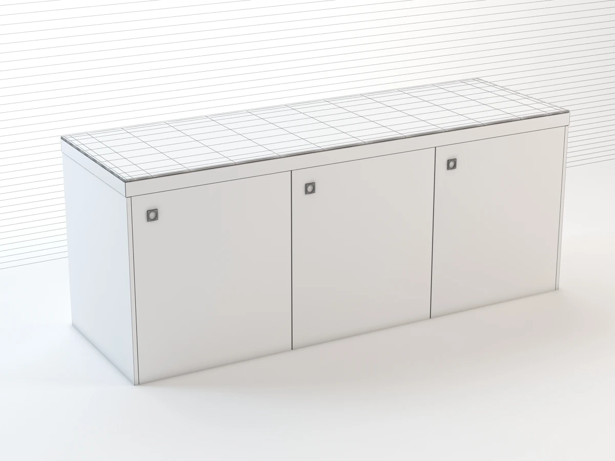 Glass Top Cabinet 3D Model_03