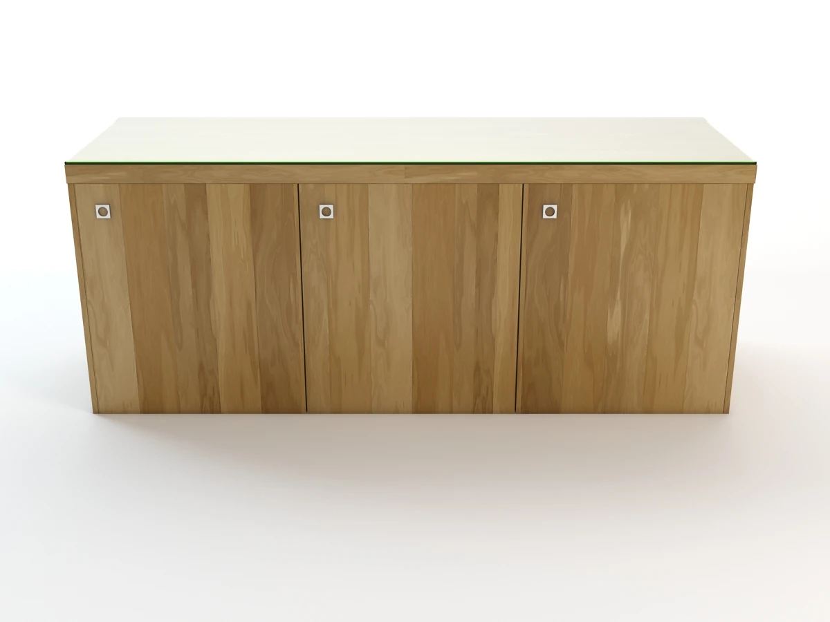 Glass Top Cabinet 3D Model_01