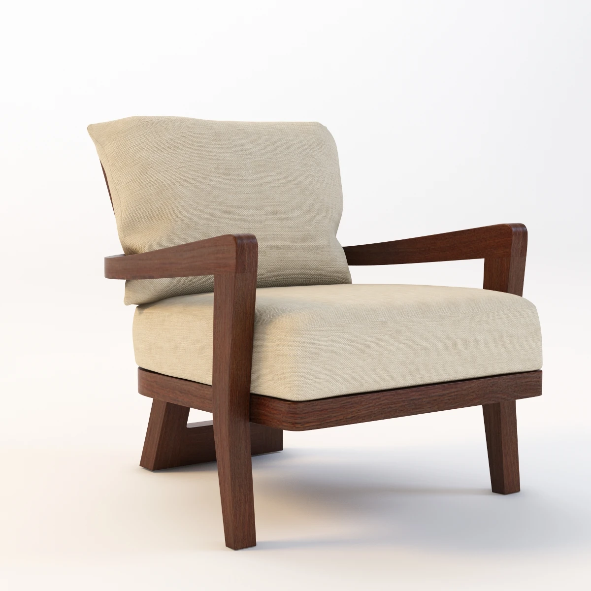 Hourglass Lounge Chair Armchair 3D Model_01
