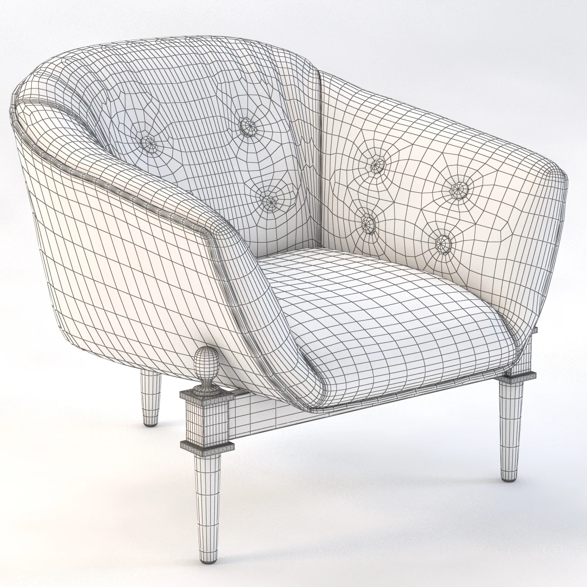 Globalviews White Scoop Mimi Chair 3D Model_09