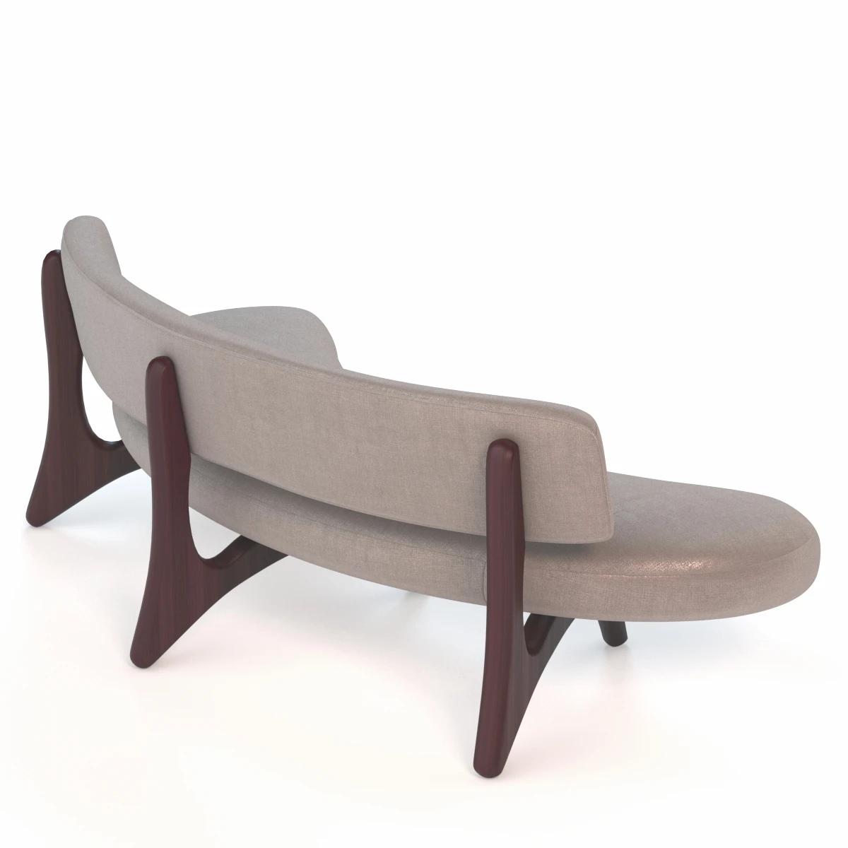 Houzz Floating Curved Walnut Sofa 3D Model_03