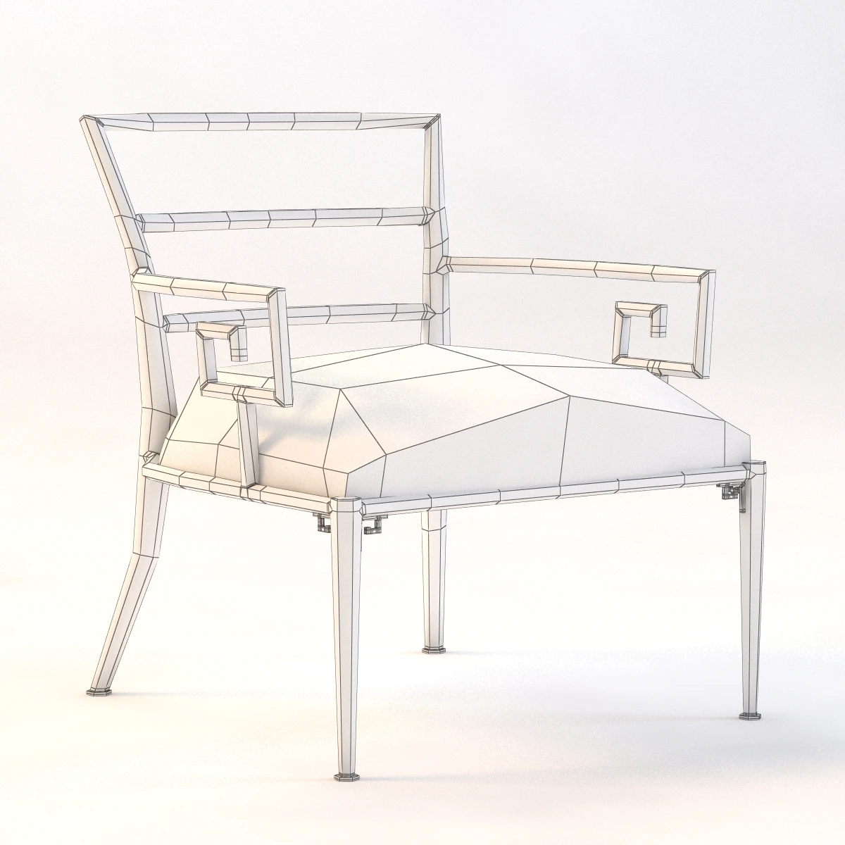 Greek Key Armchair 3D Model_09