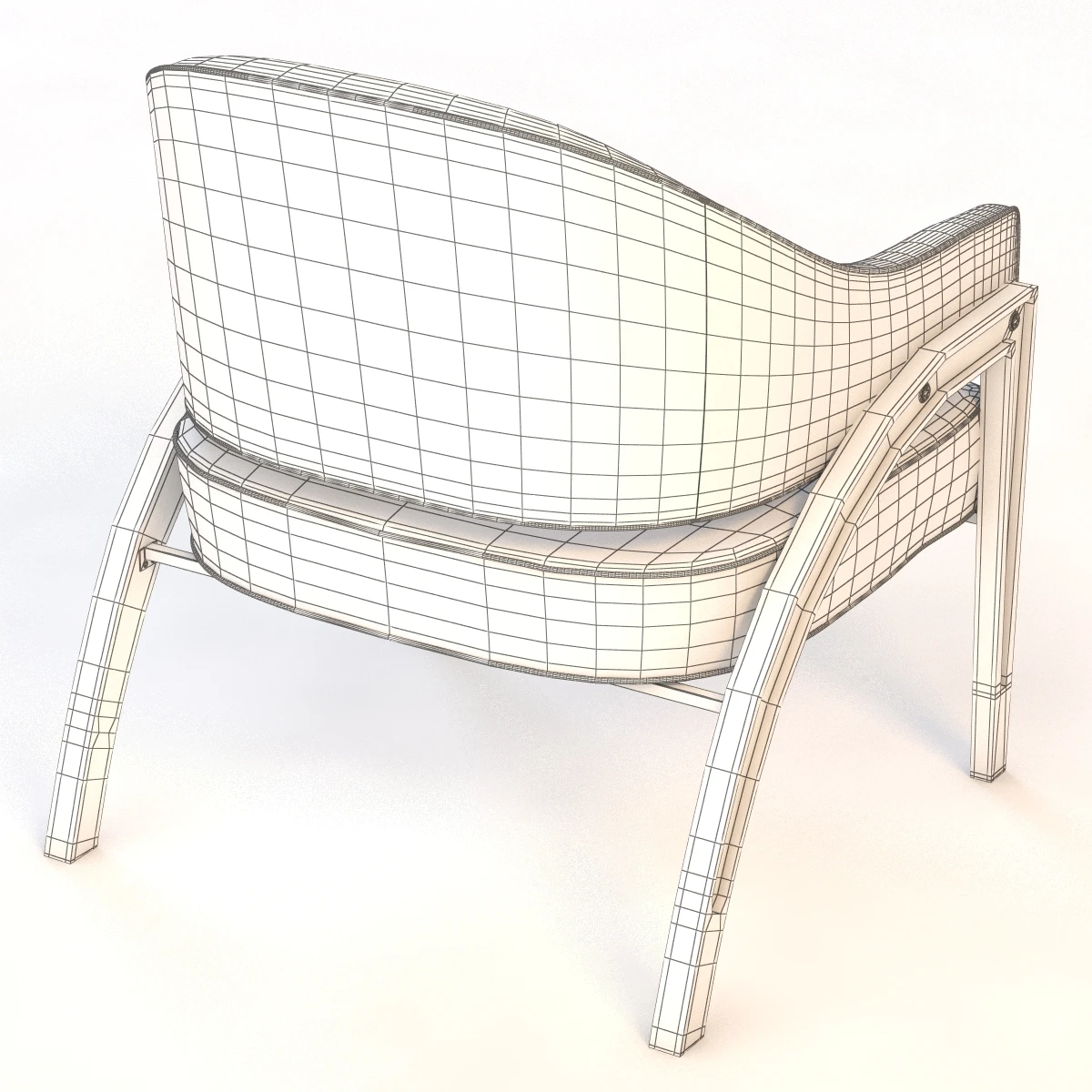 Kagney Leather Occasional Chair 3D Model_012