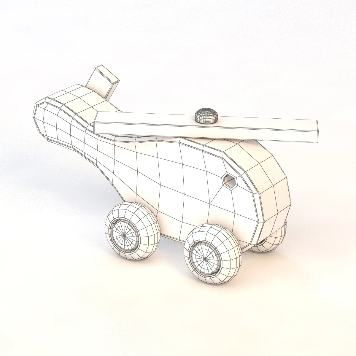 Kids Wooden Copter Toy 3D Model_013