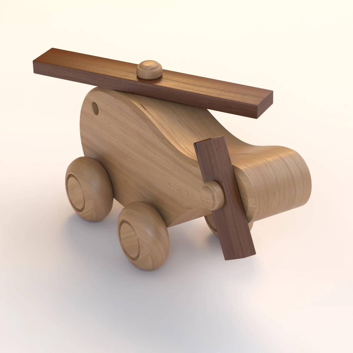 Kids Wooden Copter Toy 3D Model_06