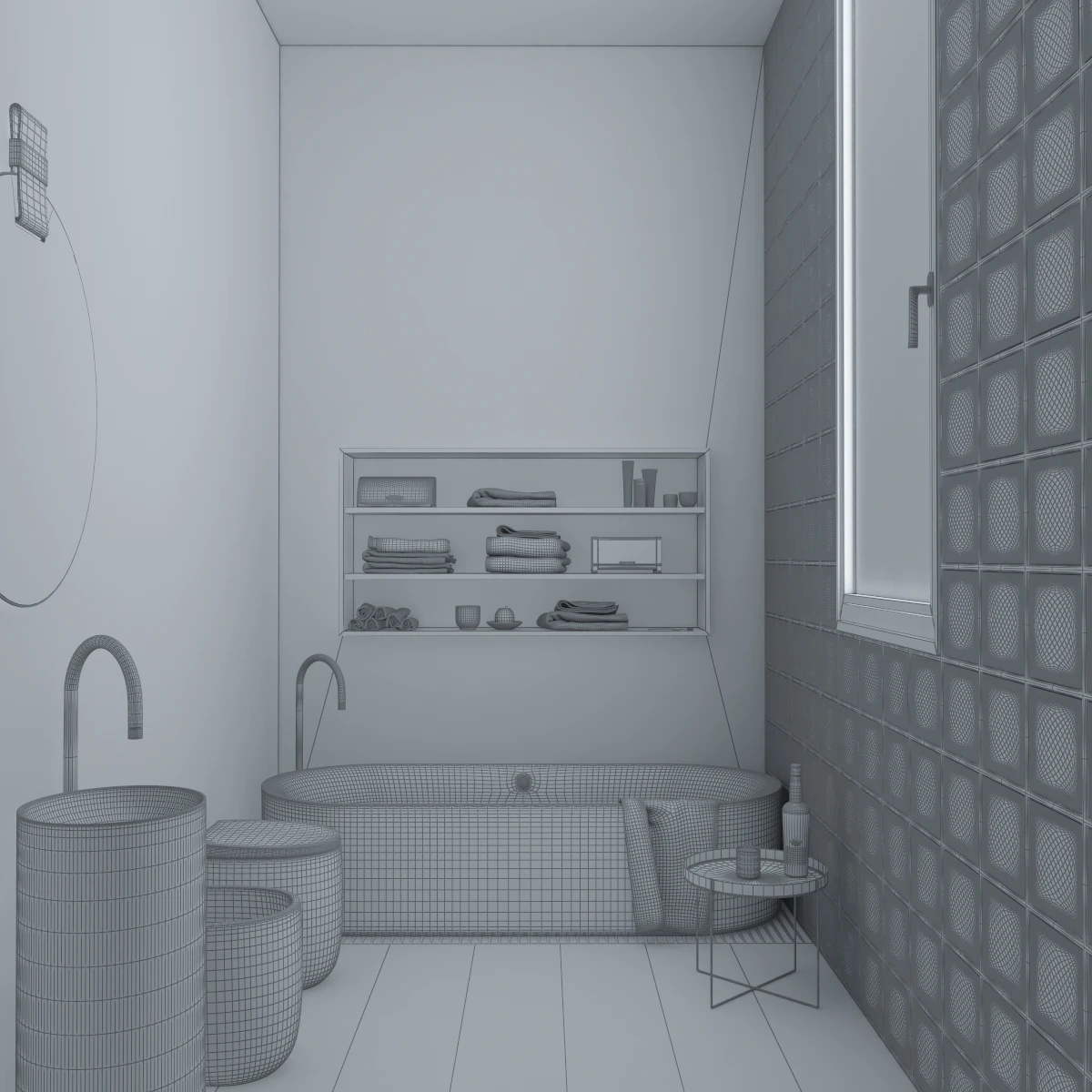 Luxurious Modern Bathroom 3D Model_08