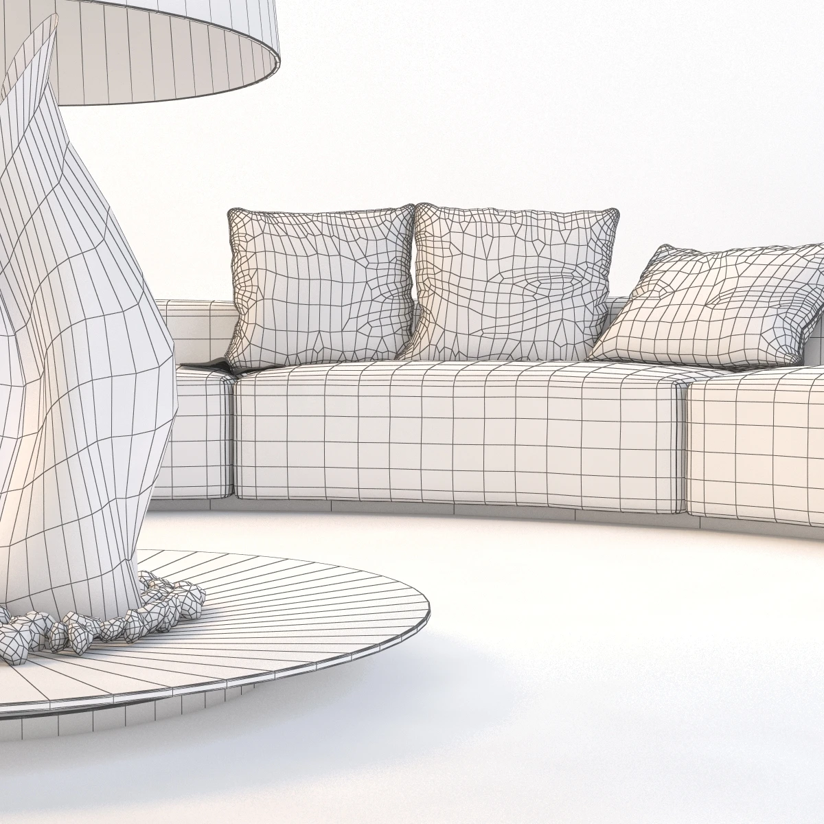 Circular Conversation Sofa With Firepit 3D Model_014