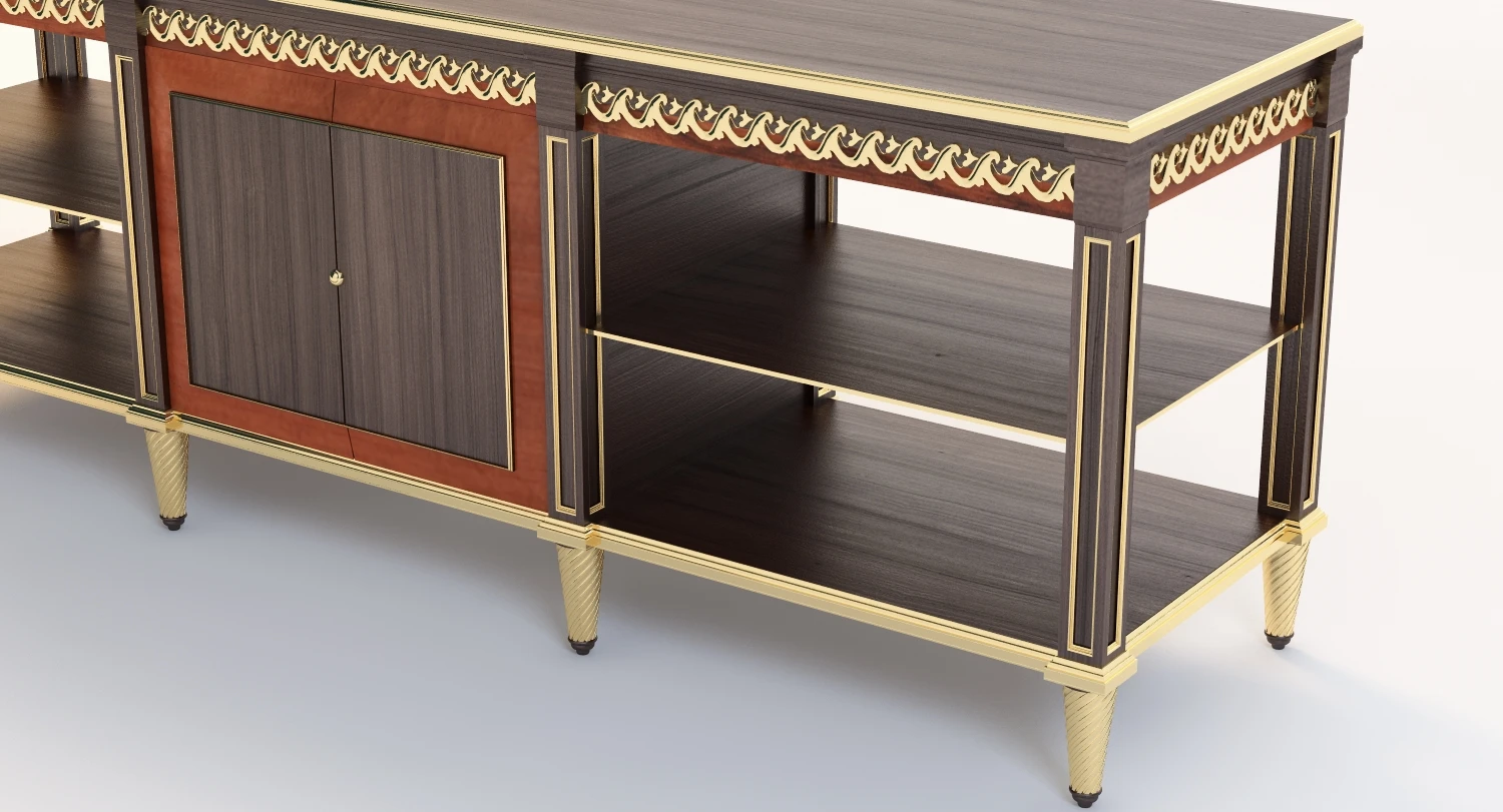 Classic Console Chester Drawer 3D Model_07