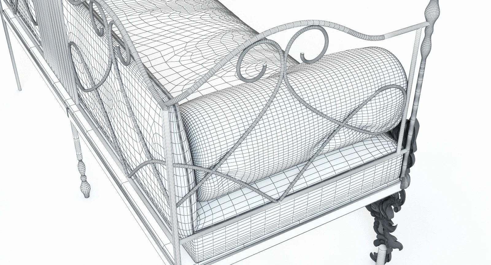 Classic Day Bed 3D Model_08
