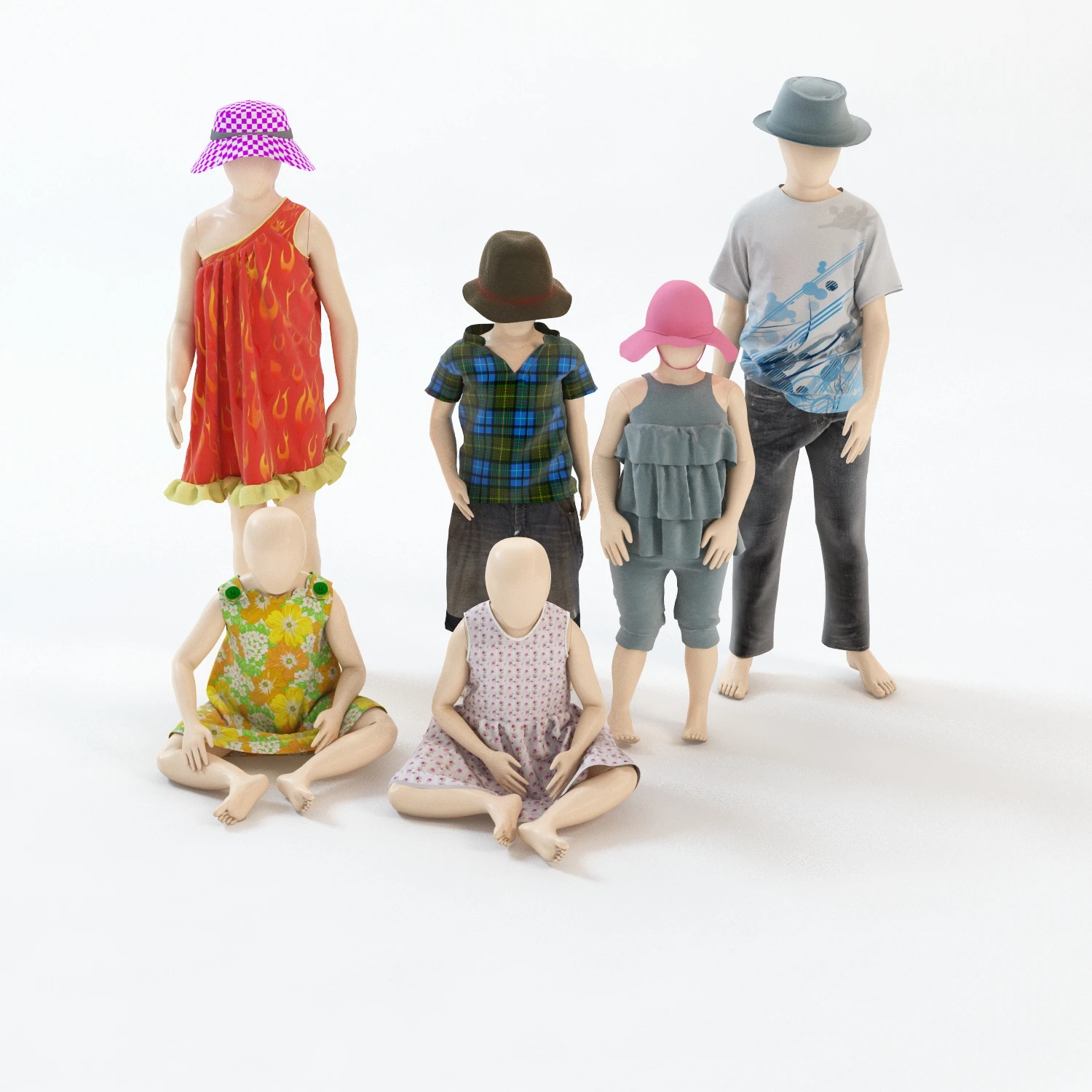 Mannequin Group 3D Model_03
