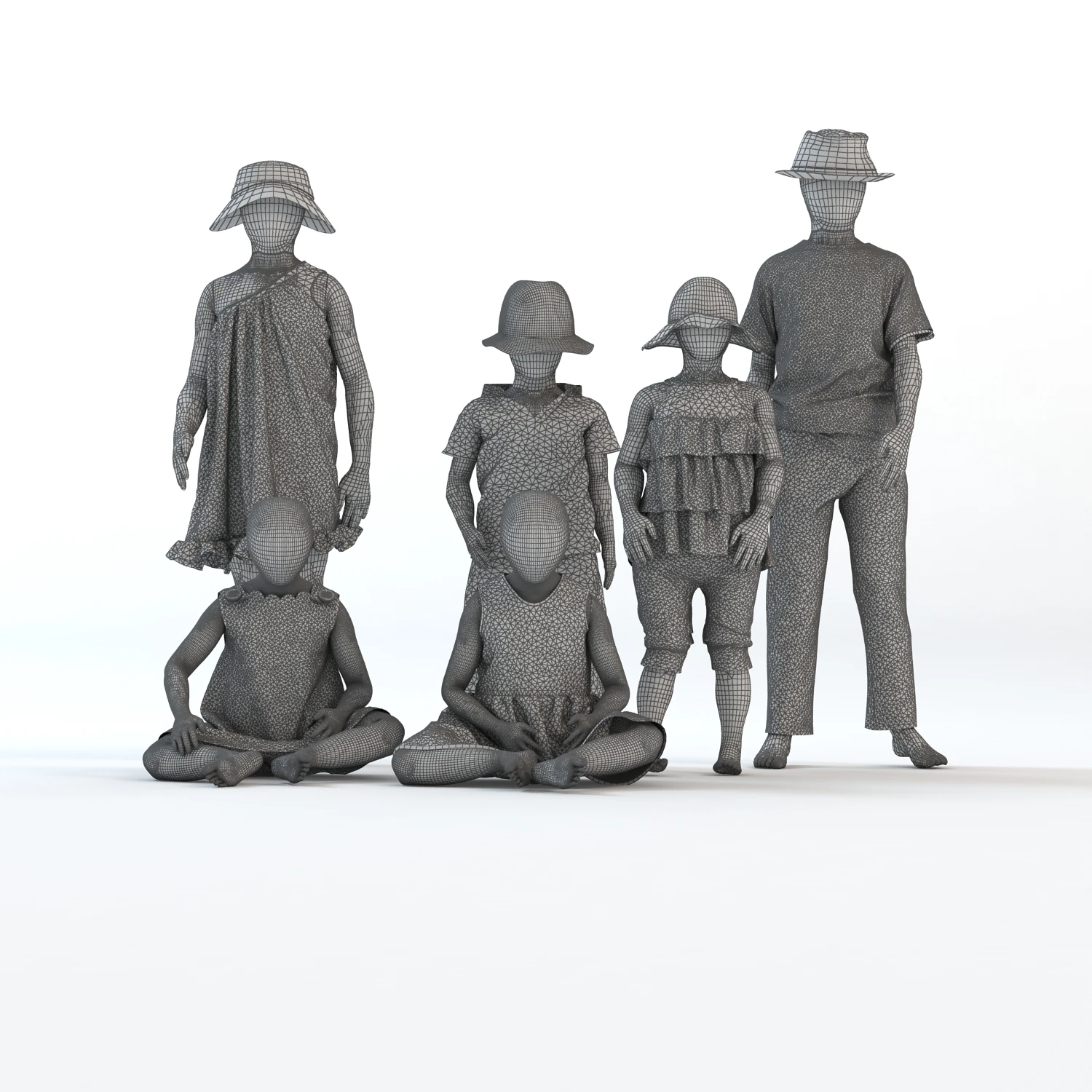 Mannequin Group 3D Model_05