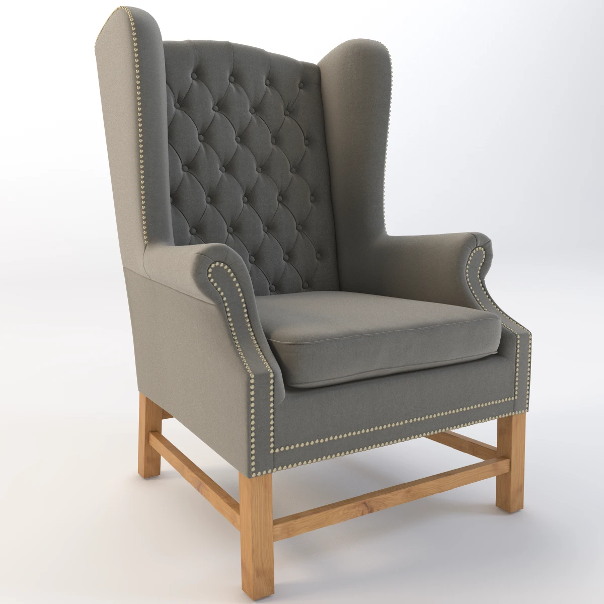 Manor Wingback Chair 3D Model_01