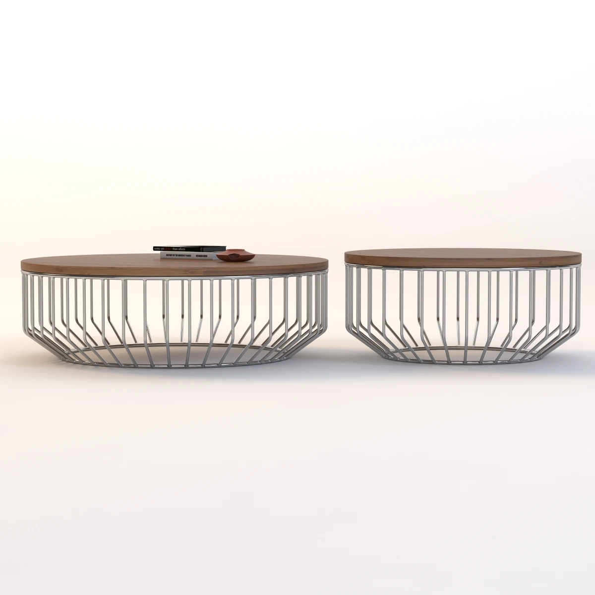 Wired Coffee Table Wood 3D Model_01