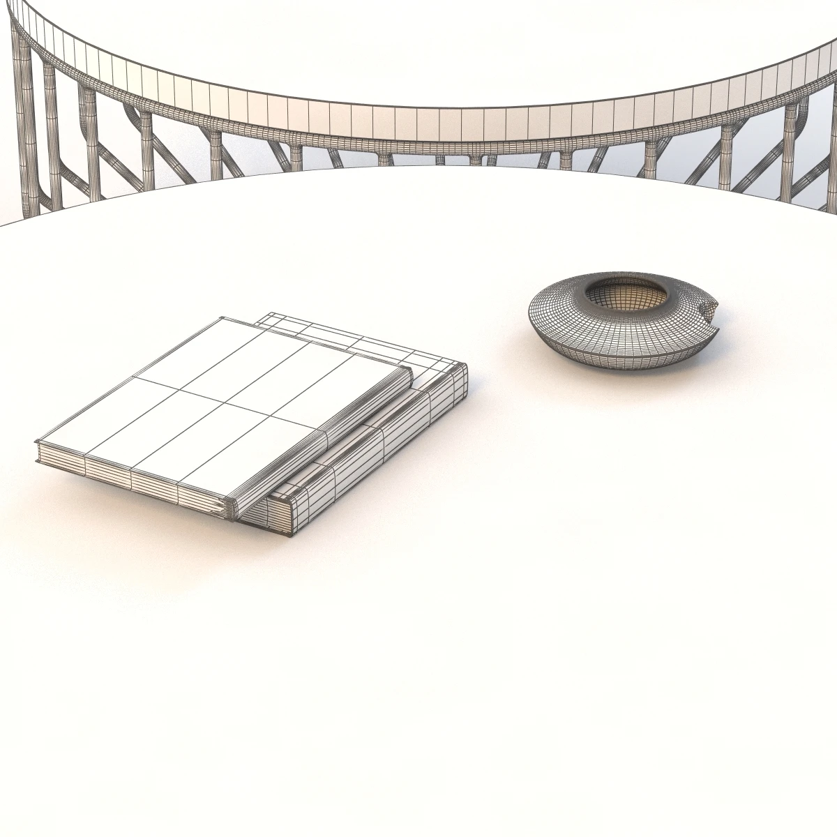 Wired Coffee Table Wood 3D Model_08