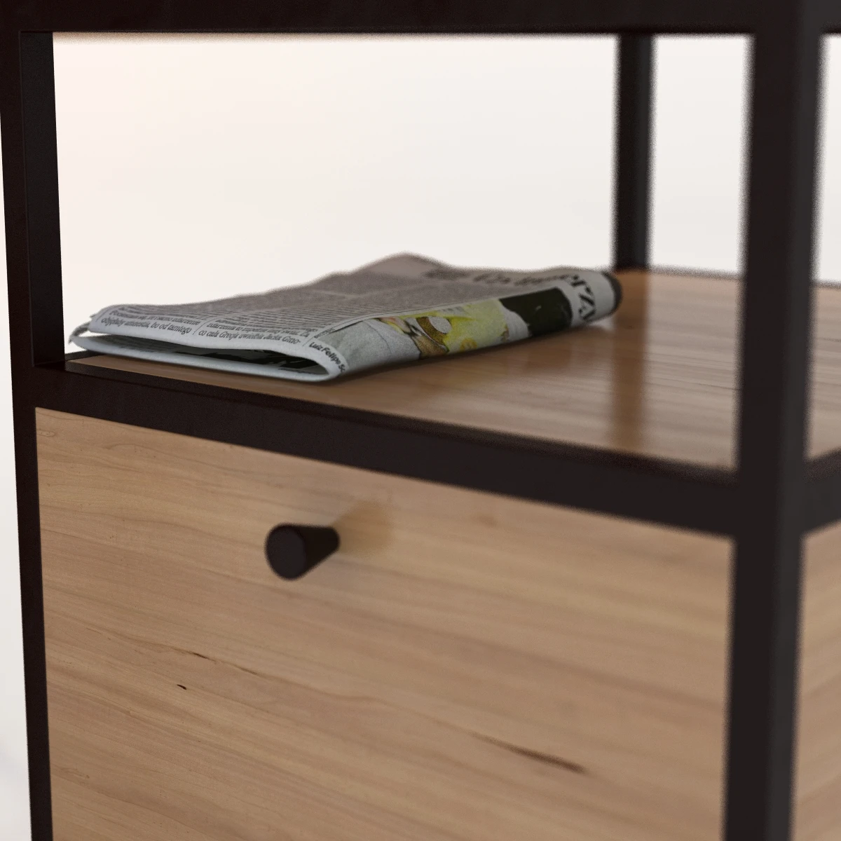 Metal Cameron Study Table 3D Model_05