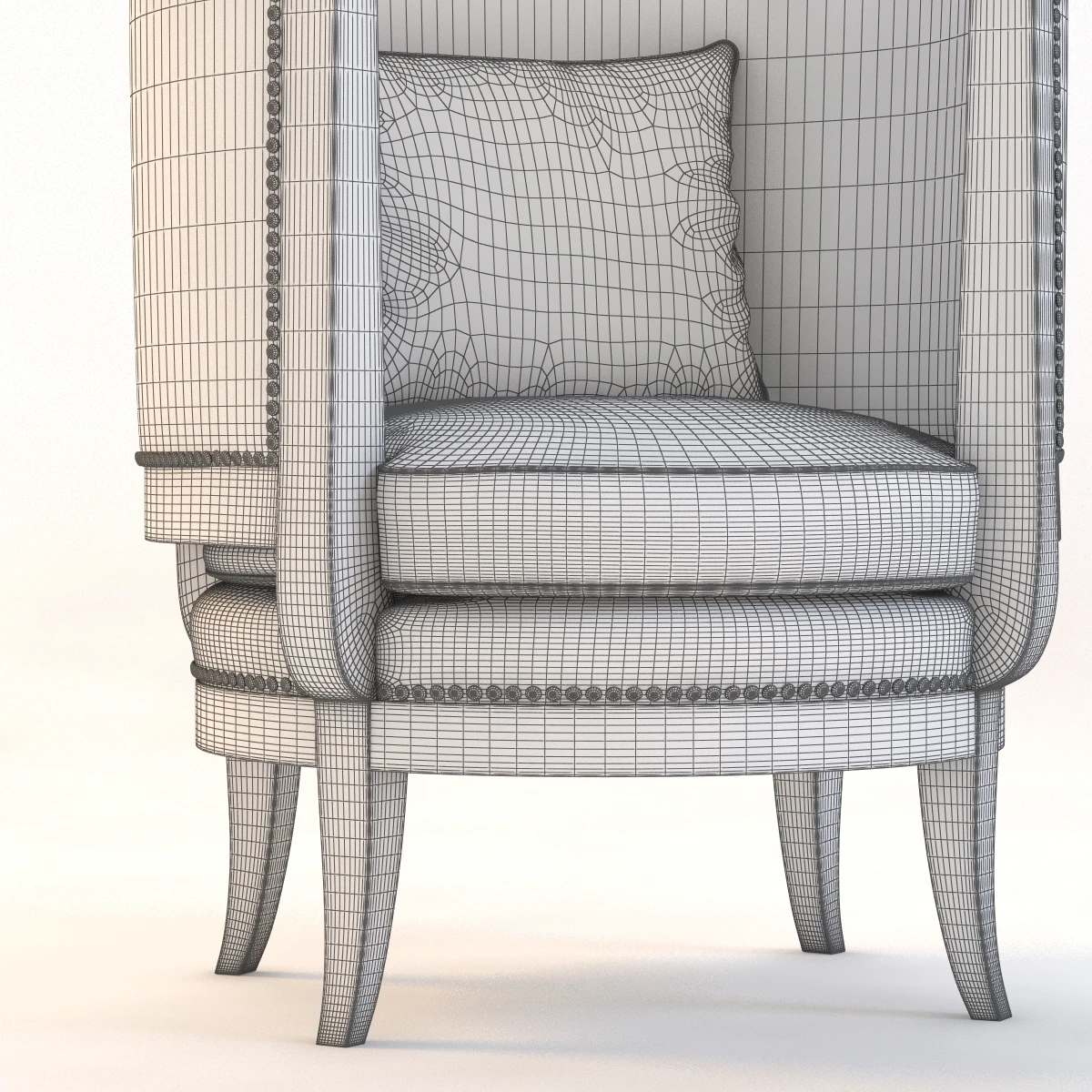 Wing Barrel Lounge Chair 3D Model_013