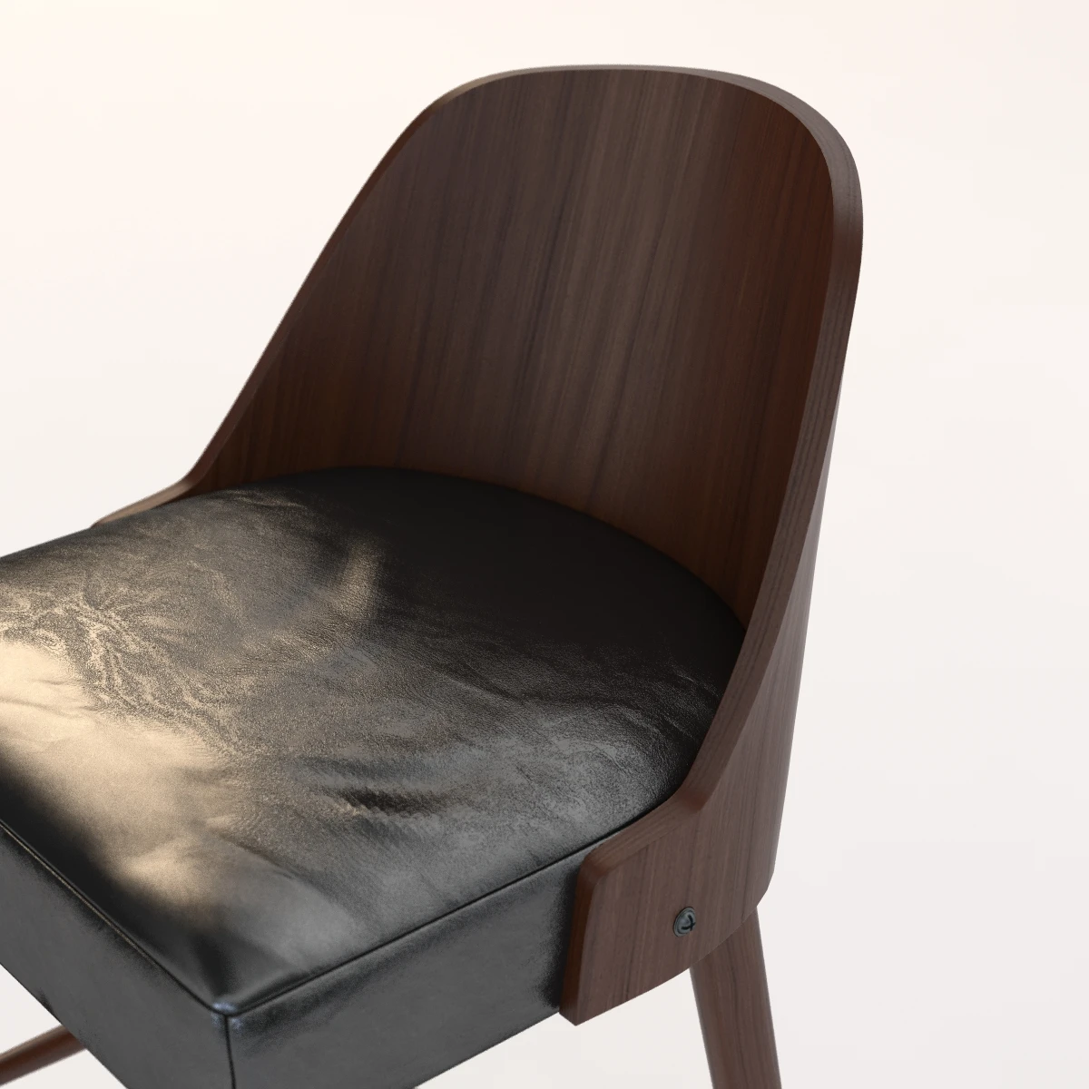 West Elm Bentwood Leather Barstool 3D Model_05