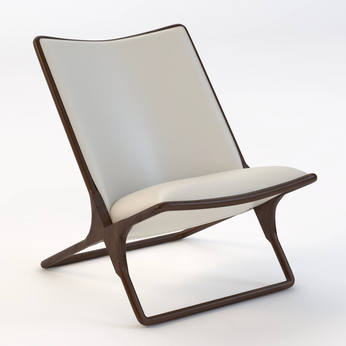 Ward Bennett Scissor Lounge Chair 3D Model_01