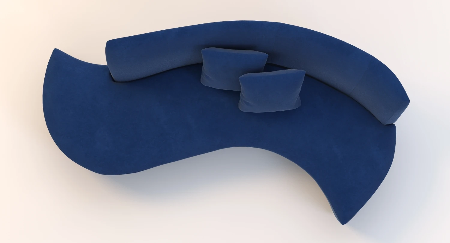 Vladimir Kagan Bilbao Curved Sculptural Sofa 3D Model_07
