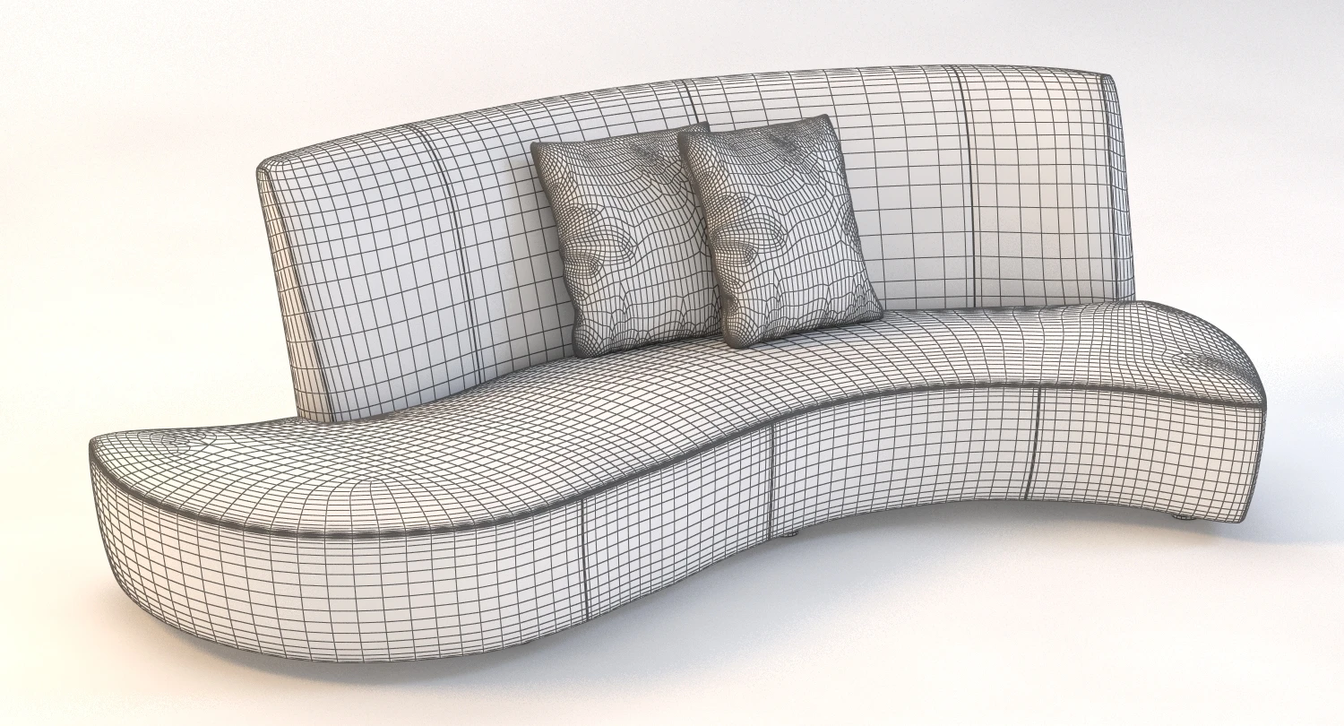 Vladimir Kagan Bilbao Curved Sculptural Sofa 3D Model_09
