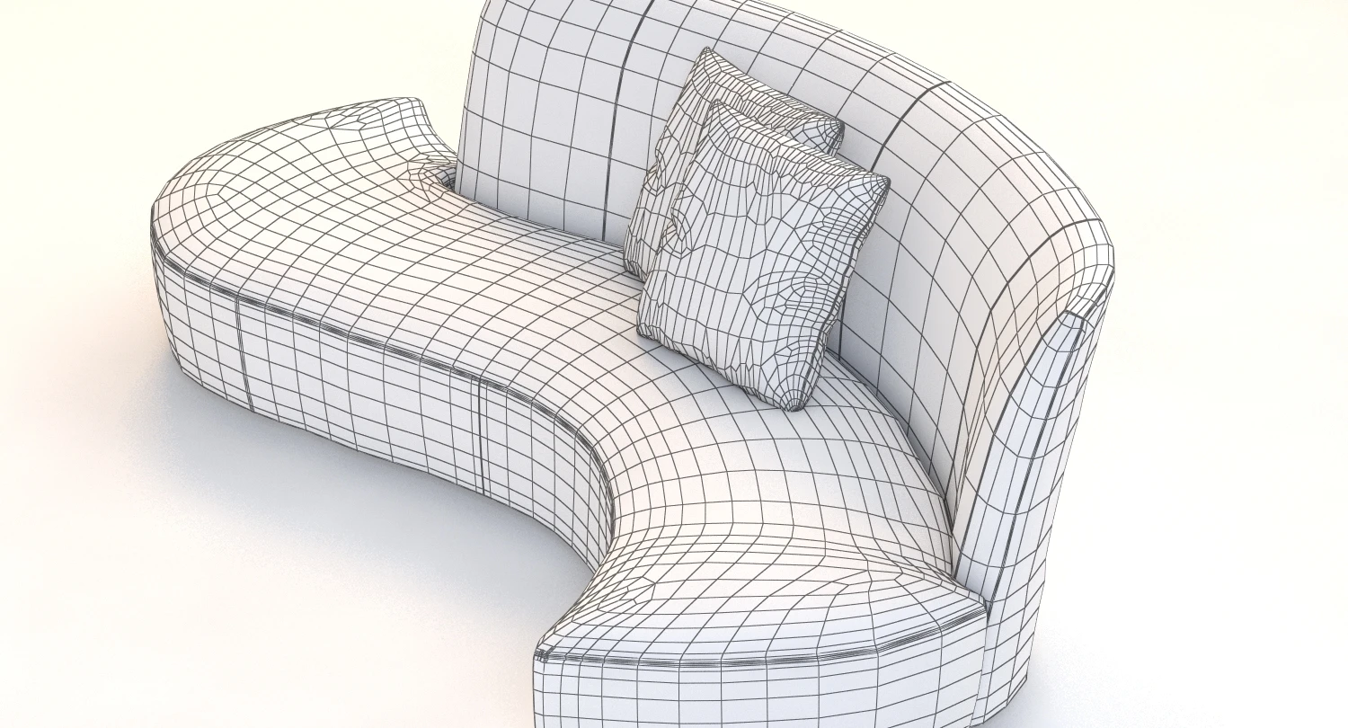 Vladimir Kagan Bilbao Curved Sculptural Sofa 3D Model_014
