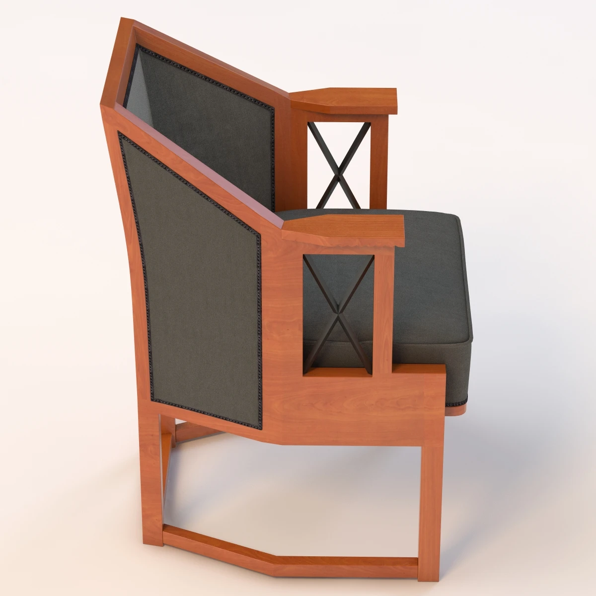Vienna Secessionist Armchair 3D Model_03