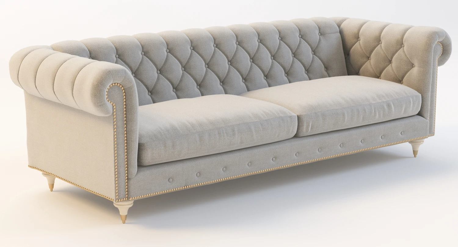 Velvet Lyre Chesterfield Sofa 3D Model_01