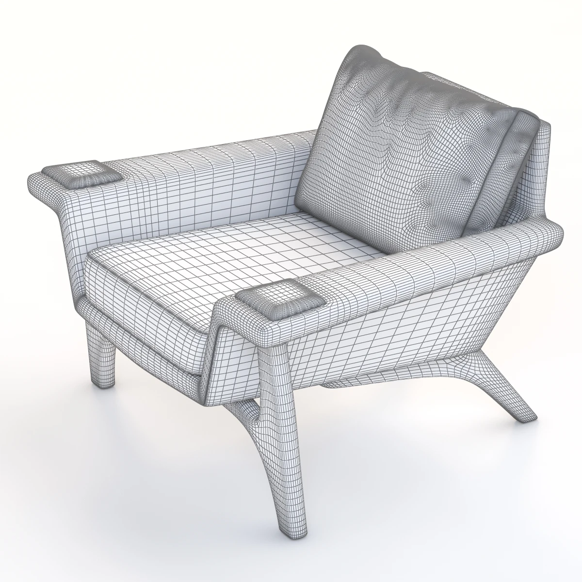 Craft Associates Wood Paw Lounge Chair 3D Model_012
