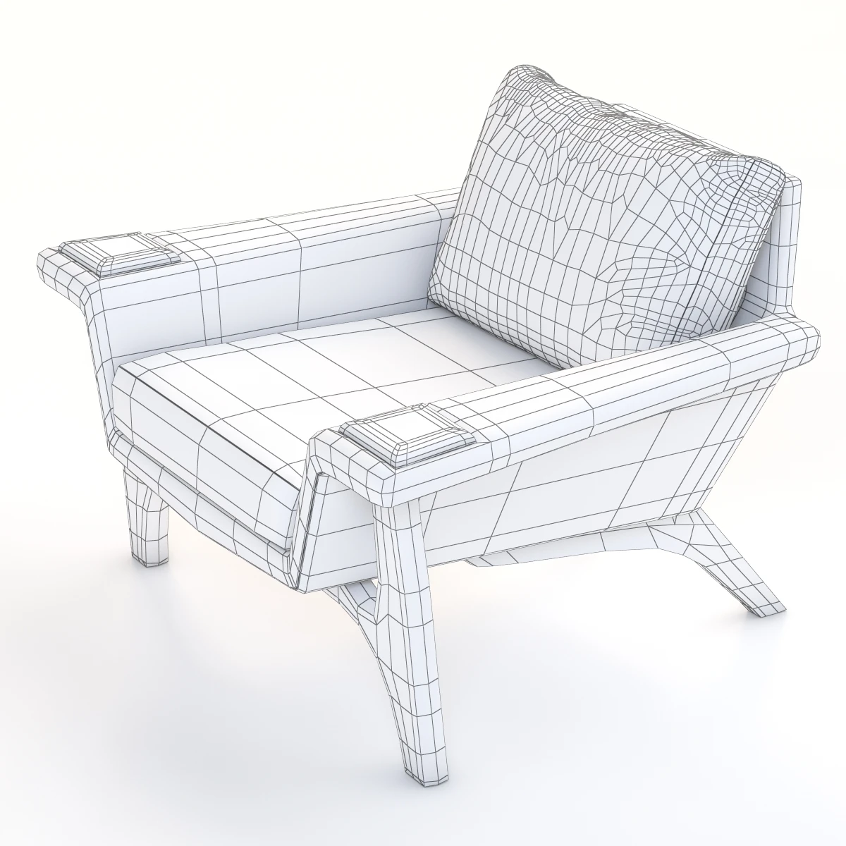 Craft Associates Wood Paw Lounge Chair 3D Model_013