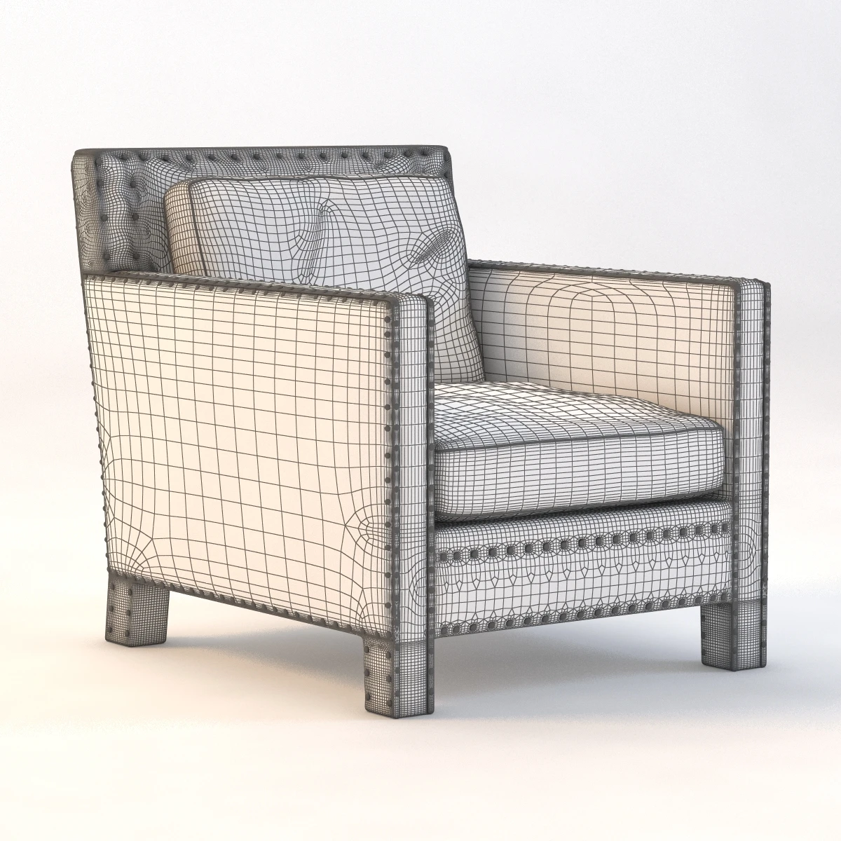Nailhead Club Chair 3D Model_09