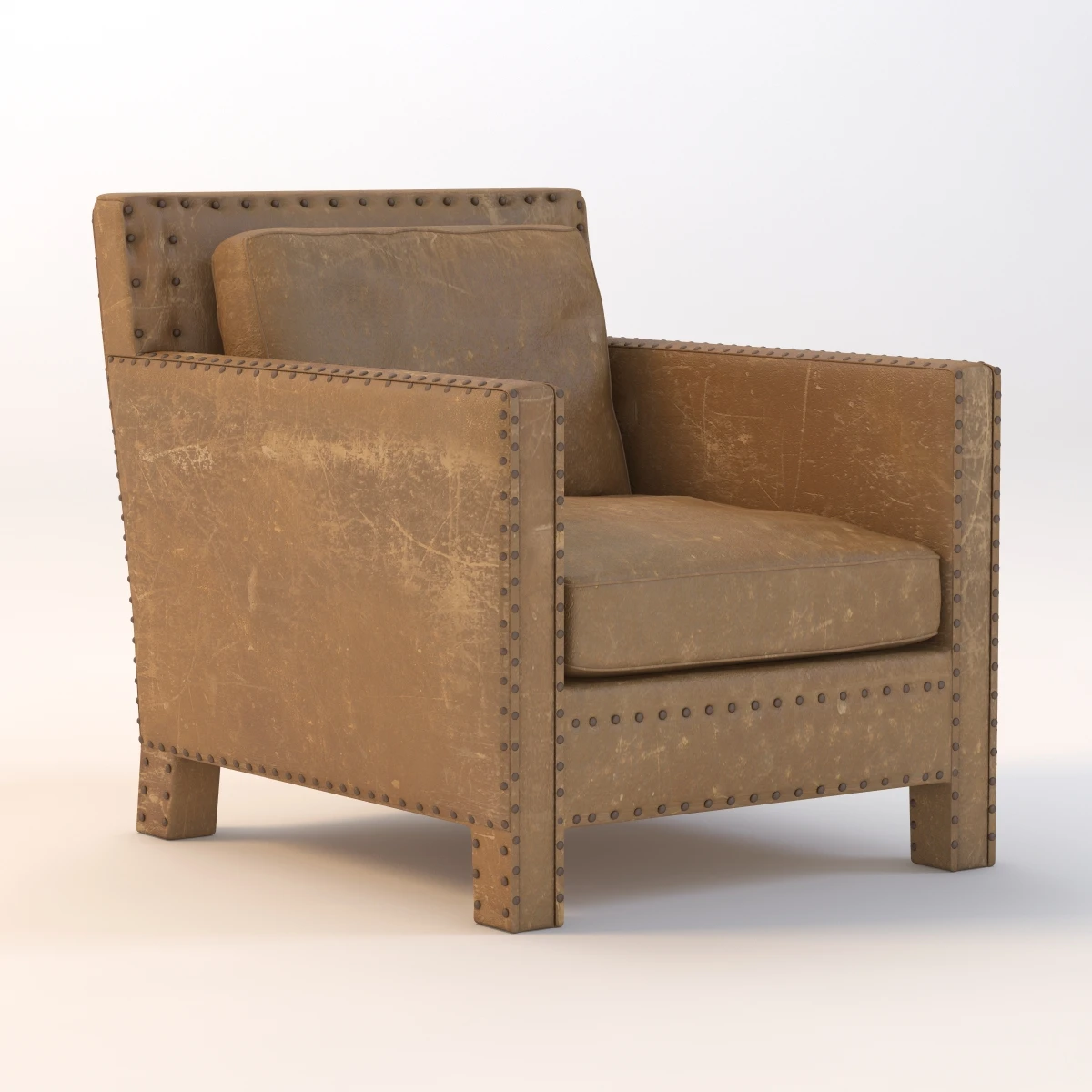 Nailhead Club Chair 3D Model_01