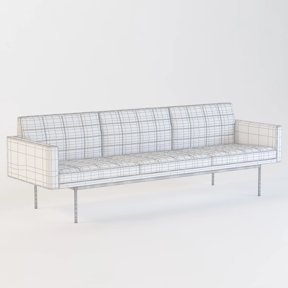Ultra Detail Upholstered Tuxedo Sofa Three Seater With Arm 3D Model_010