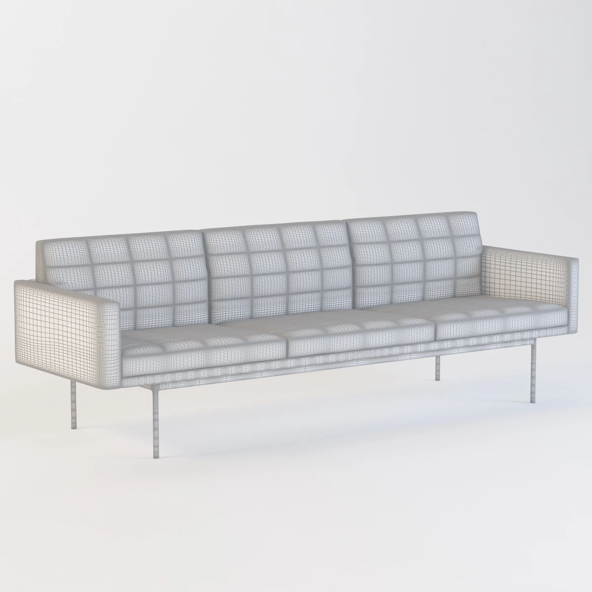 Ultra Detail Upholstered Tuxedo Sofa Three Seater With Arm 3D Model_09