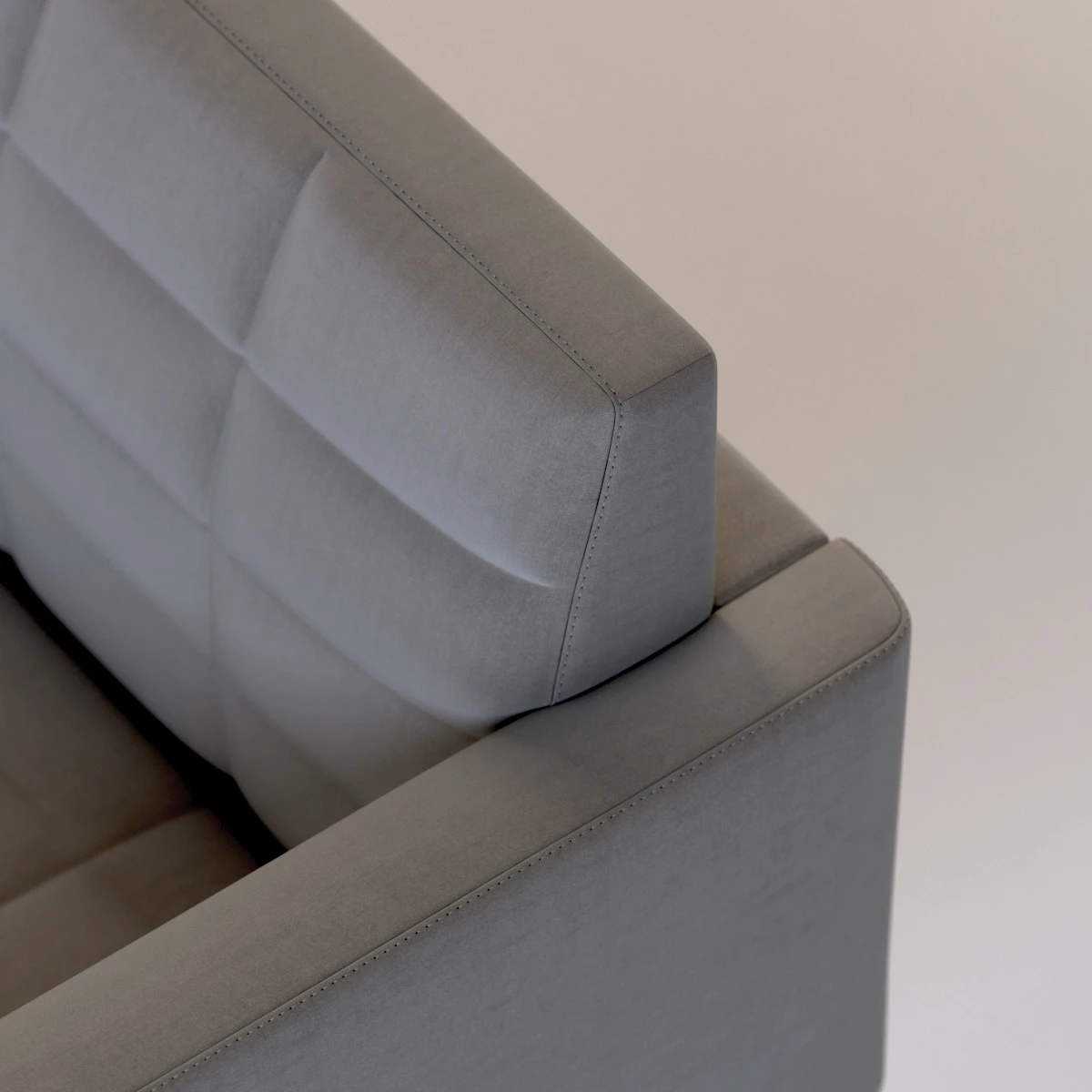 Ultra Detail Upholstered Tuxedo Sofa Three Seater With Arm 3D Model_08