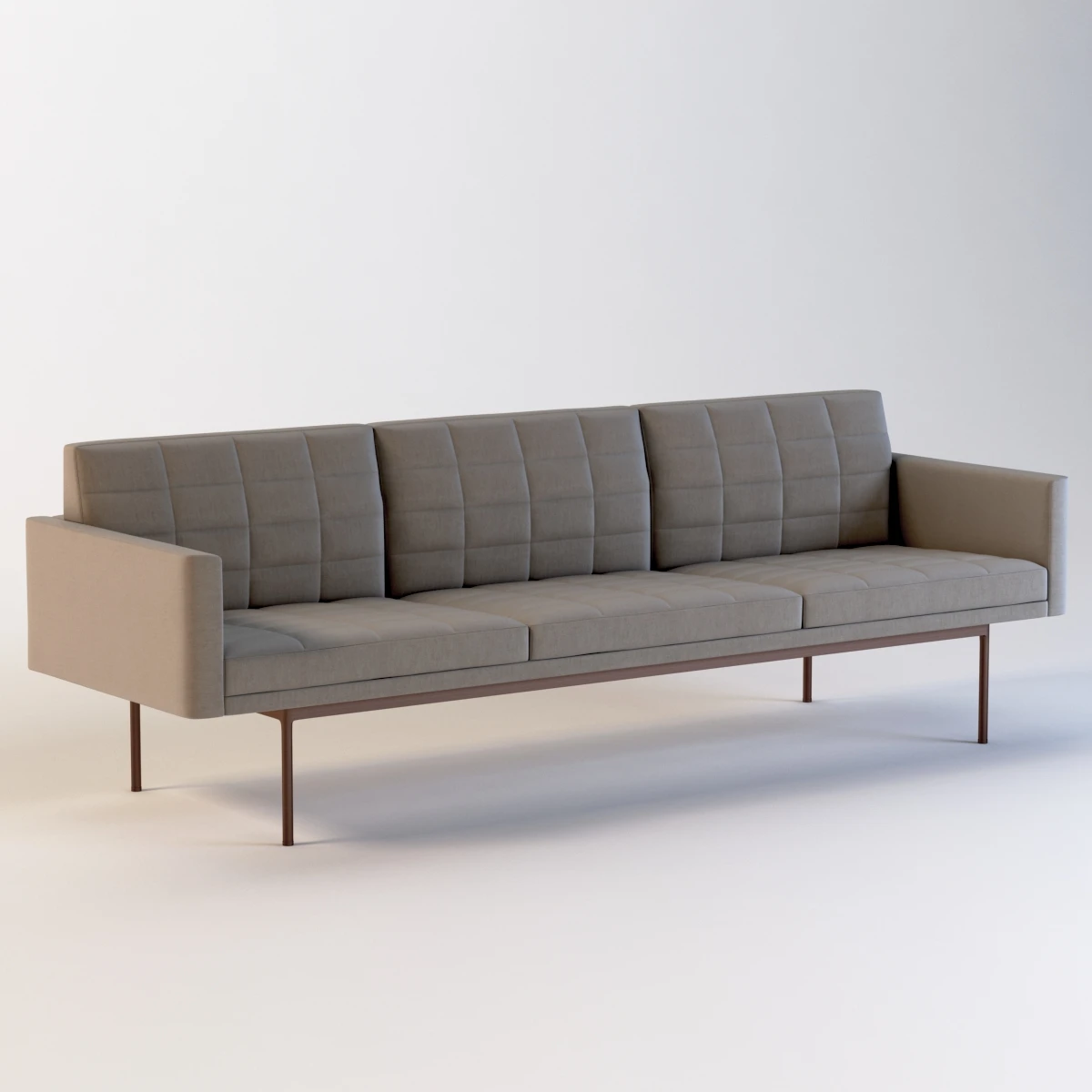 Ultra Detail Upholstered Tuxedo Sofa Three Seater With Arm 3D Model_01