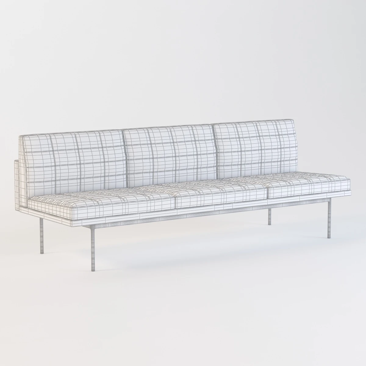 Ultra Detail Upholstered Tuxedo Sofa Three Seater 3D Model_010