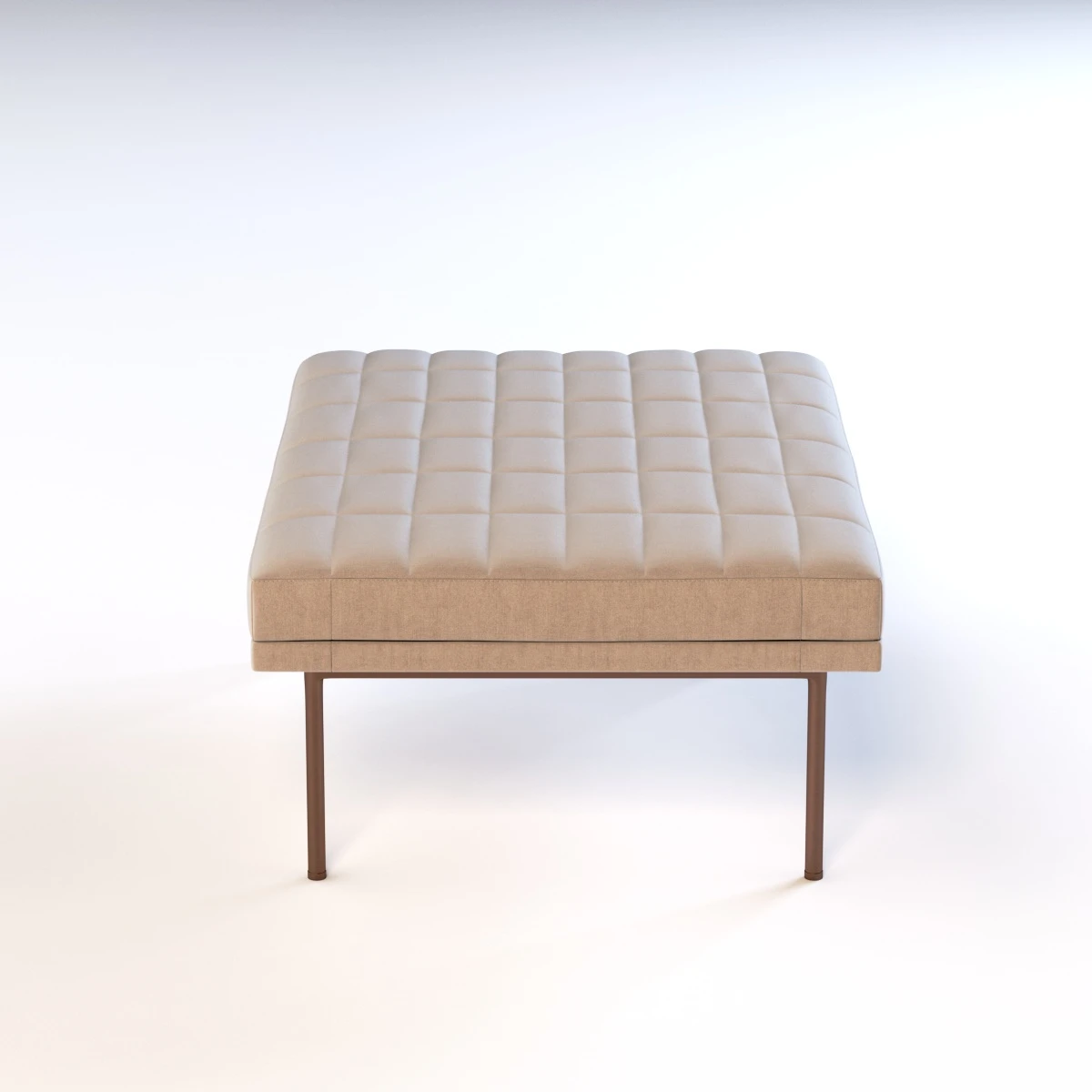 Ultra Detail Upholstered Tuxedo Ottoman Pouf 3D Model_04