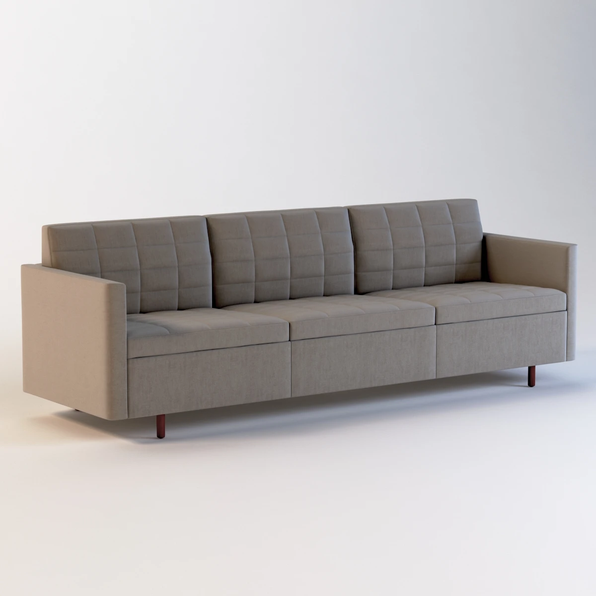Ultra Detail Upholstered Tuxedo Classic Sofa Three Seater 3D Model_01