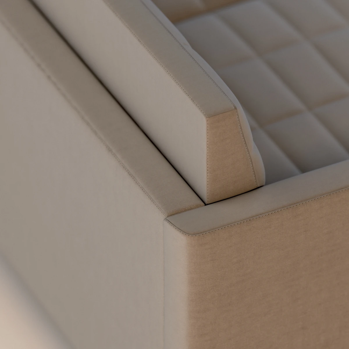 Ultra Detail Upholstered Tuxedo Classic Sofa Three Seater 3D Model_08