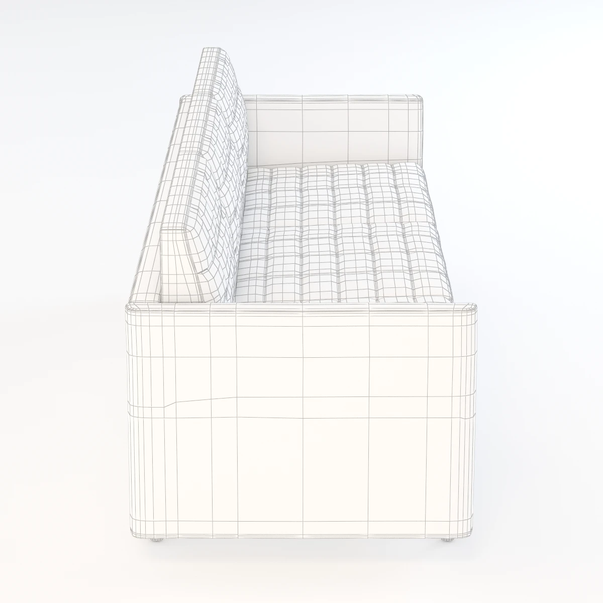 Ultra Detail Upholstered Tuxedo Classic Sofa Three Seater 3D Model_012