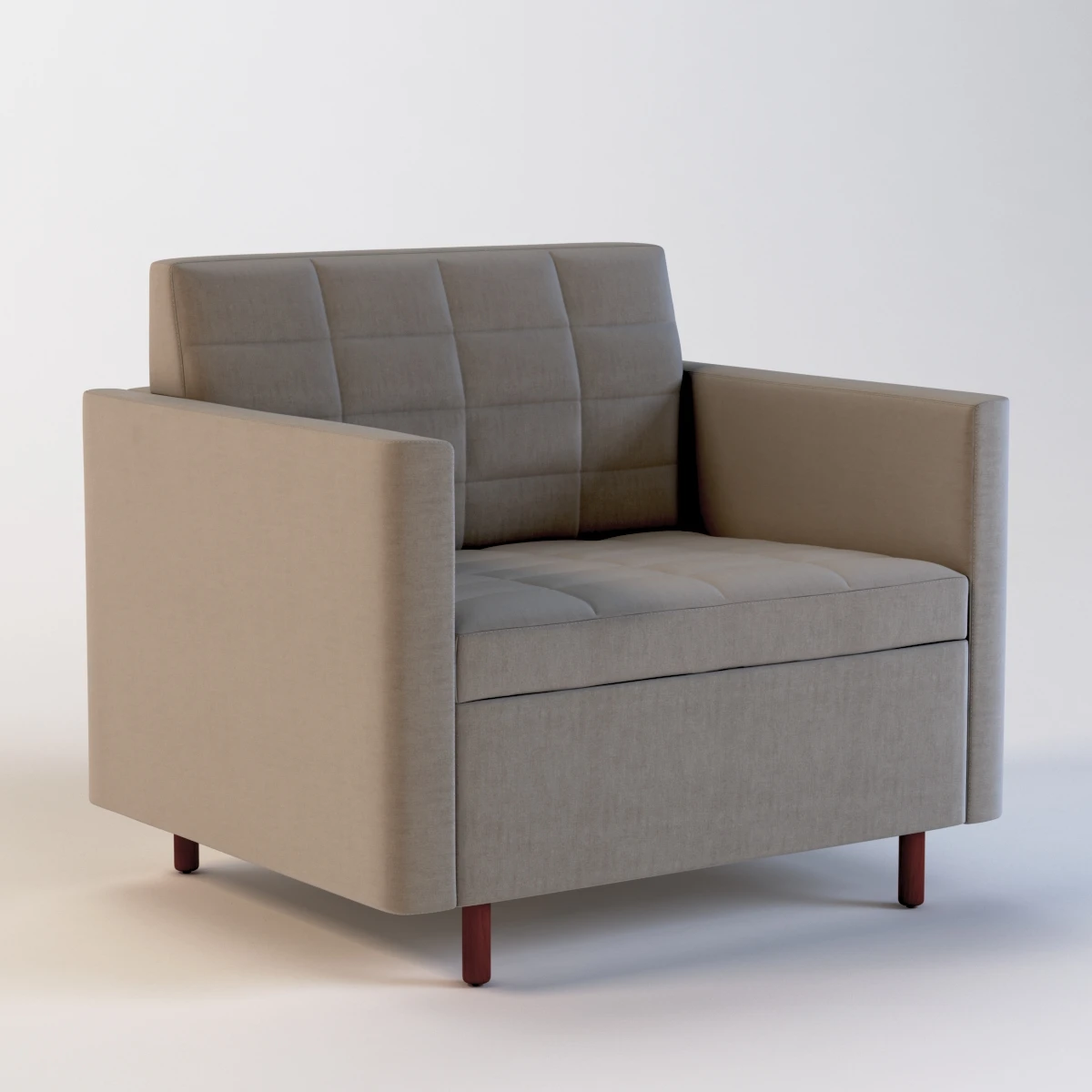 Ultra Detail Upholstered Tuxedo Classic Club Chair 3D Model_01