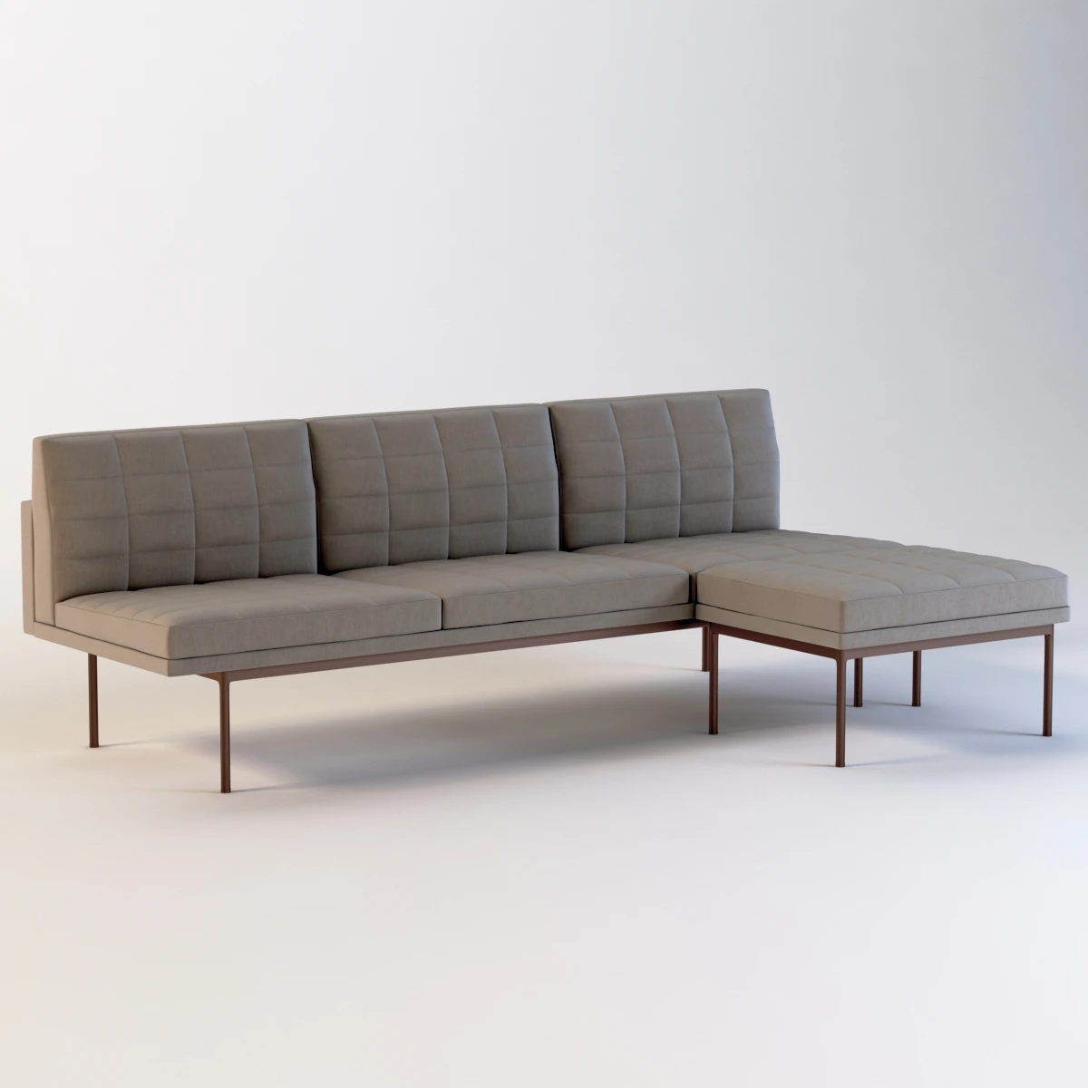 Ultra Detail Upholstered Tuxedo Chaise 3D Model_01