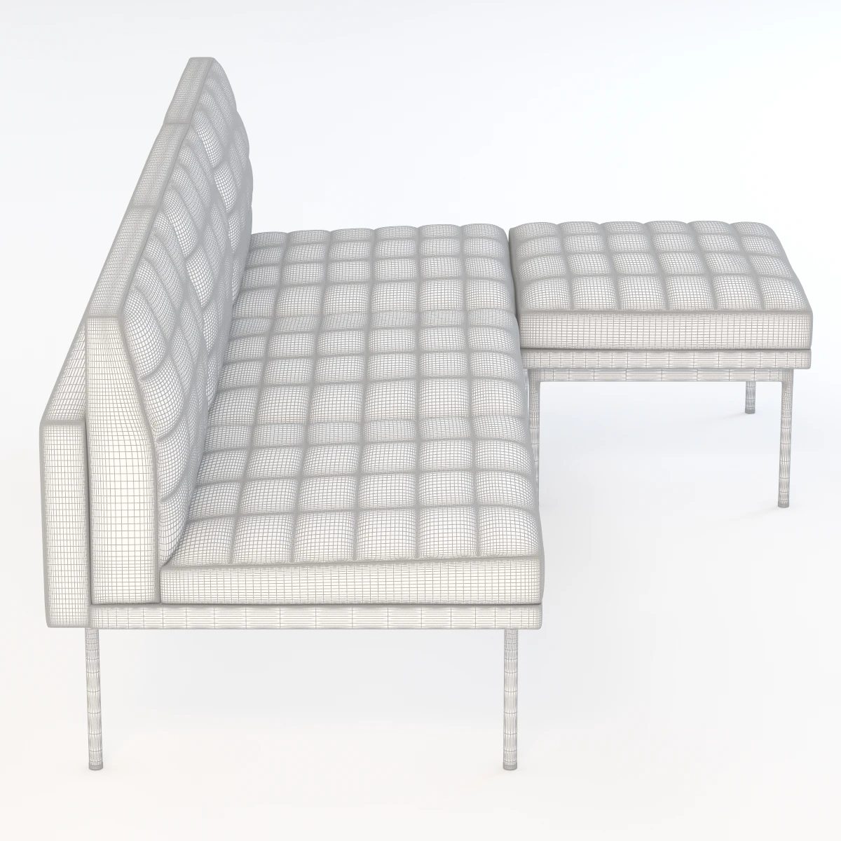 Ultra Detail Upholstered Tuxedo Chaise 3D Model_011