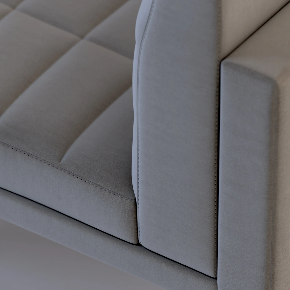 Ultra Detail Upholstered Tuxedo Chaise 3D Model_08