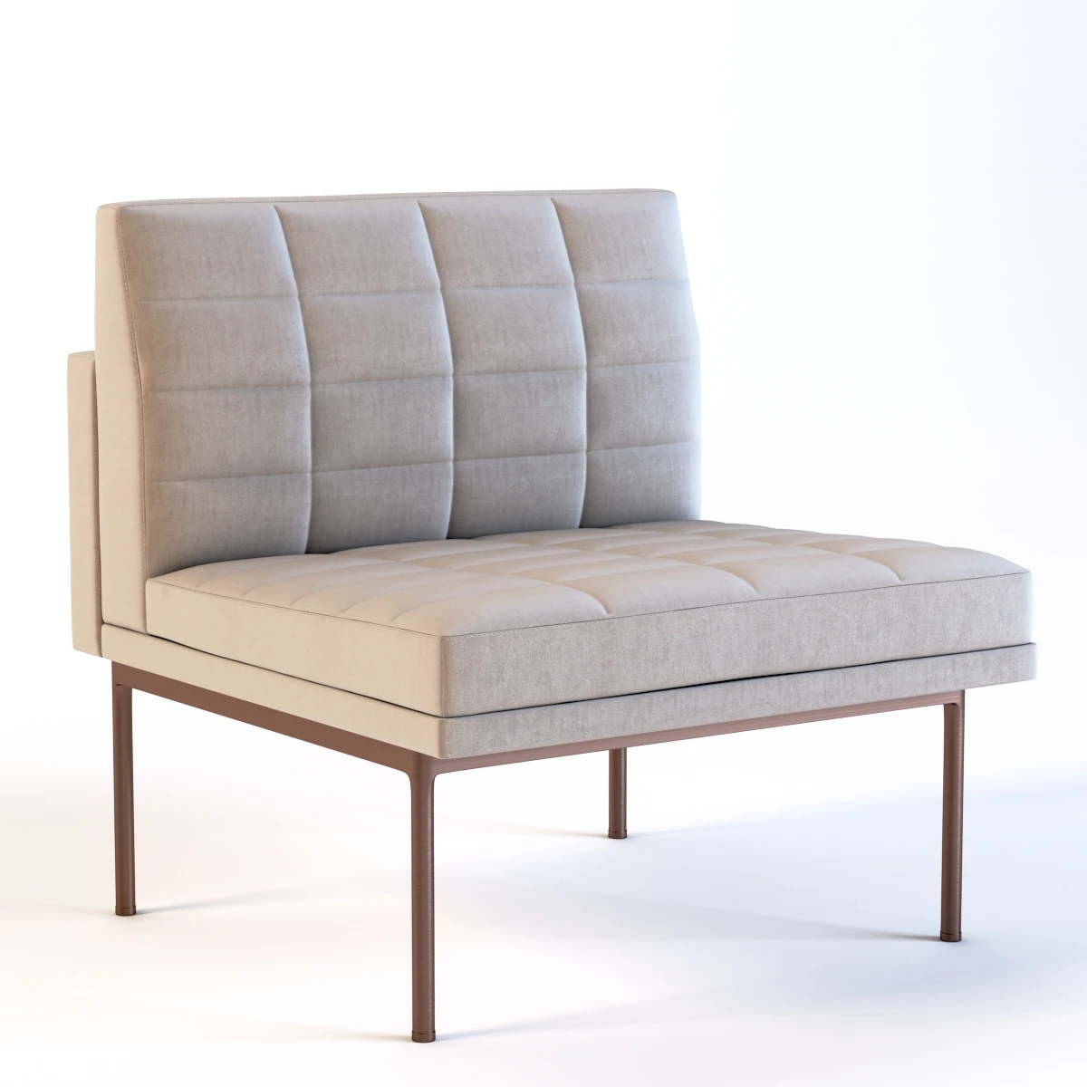 Ultra Detail Upholstered Tuxedo Chair 3D Model_01