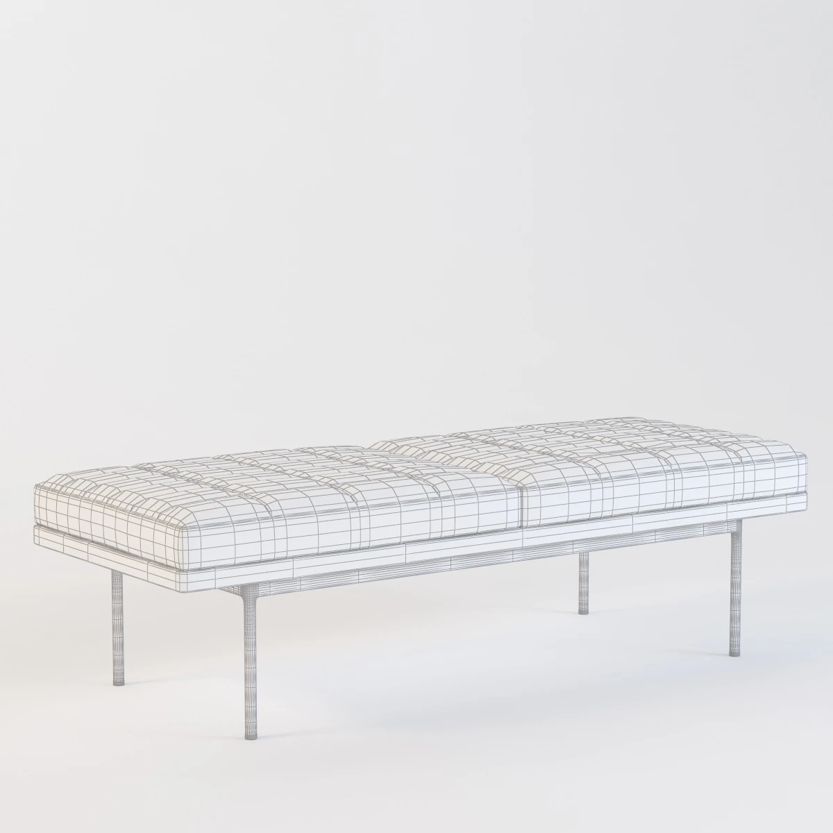 Ultra Detail Upholstered Tuxedo Bench 3D Model_010